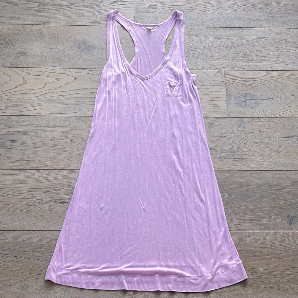 J Crew Lilac Racerback V-Neck Pocket Lightweight Dress or Cover-Up. Small - Picture 7 of 8
